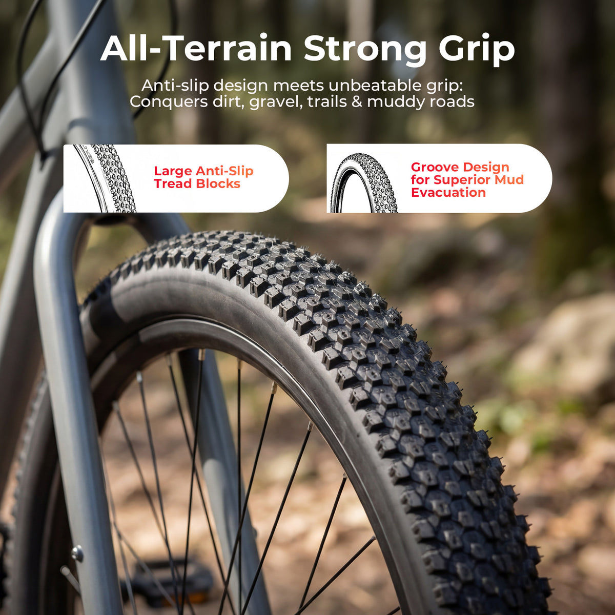 24x1.95 Inch Mountain Bike Tire Tube Set with Levers – Off-Road & All-Terrain