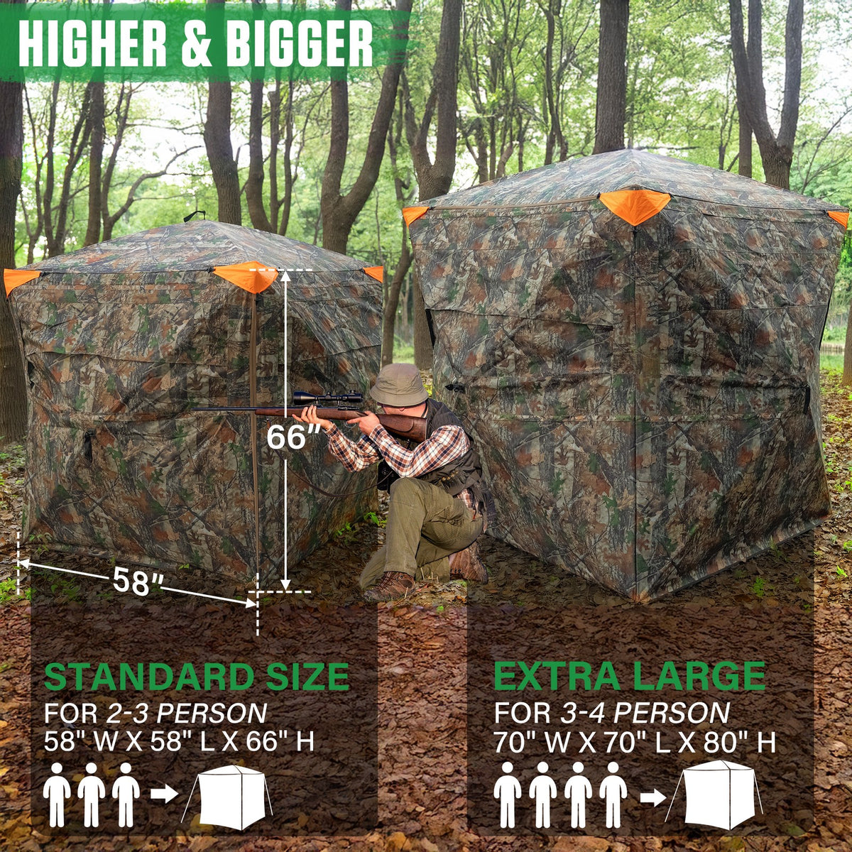 Portable Pop-Up 270° Mesh Ground Blind for Deer & Turkey Hunting