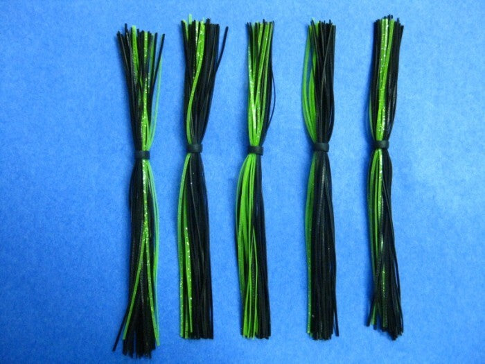 Silicone Skirt Replacement for Spinnerbaits & Jigs - Black/Green Chart 5-9170, 5 Inch, 40 Strands
