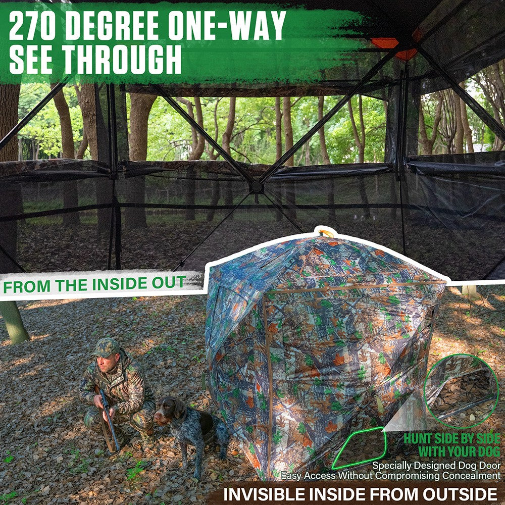 Portable Pop-Up 270° Mesh Ground Blind for Deer & Turkey Hunting