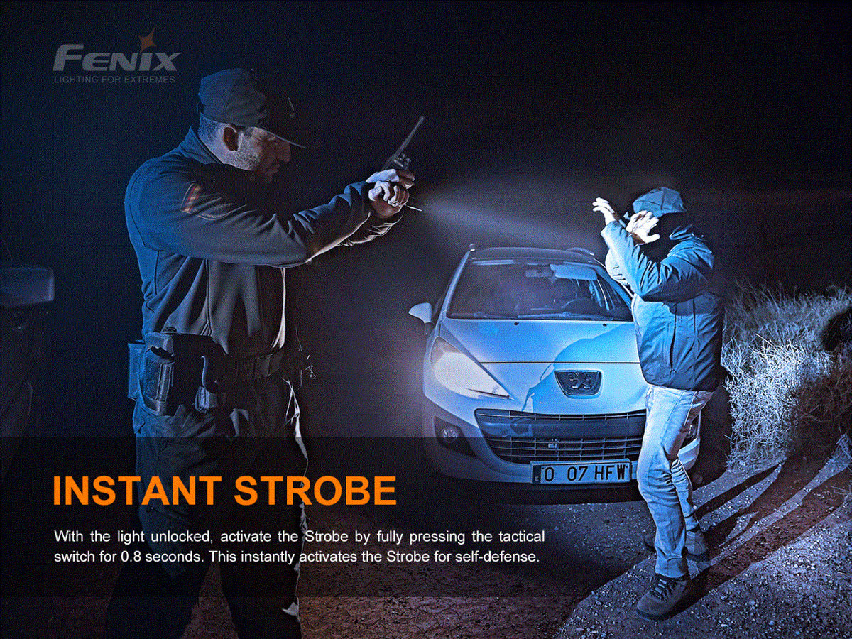 LED Tactical Duty Flashlight with Holster & Rechargeable Battery
