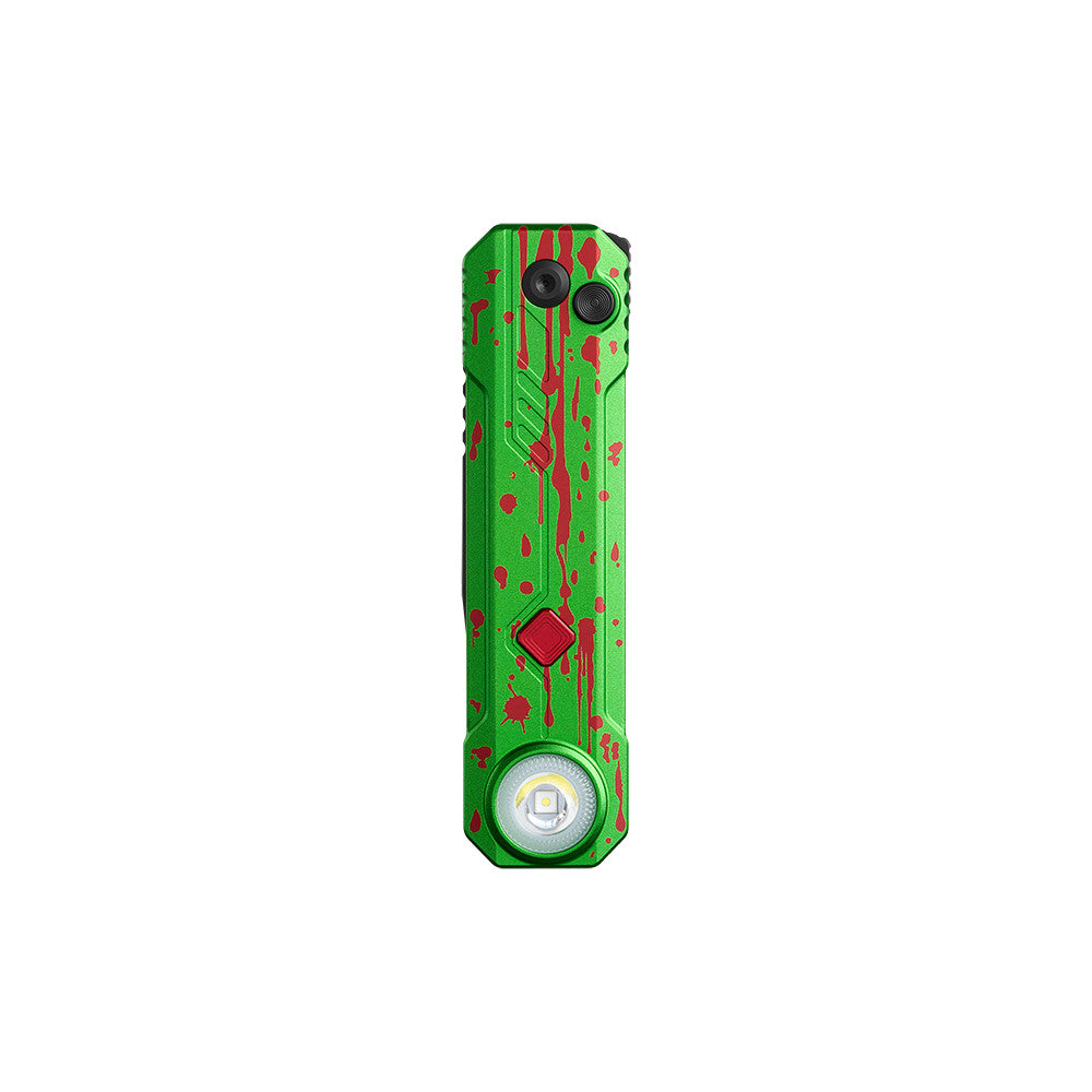 Rechargeable Tactical Folding Knife with RGB Light and Flashlight - Zombie Green