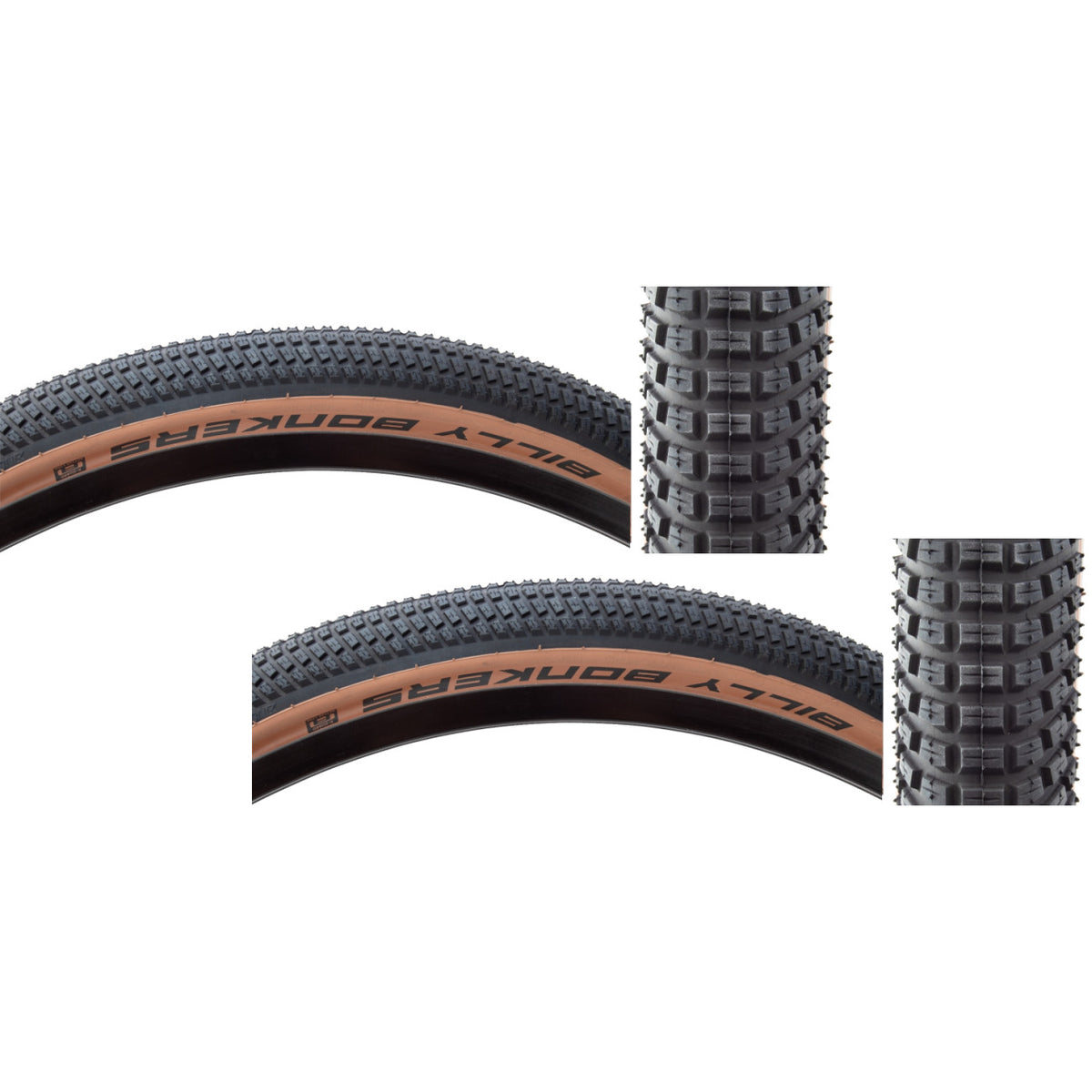 Set of 2 26 x 2.1 Bike Tires - Clincher, Wire, Tan, K-Guard for Mountain & Dirt Jumping