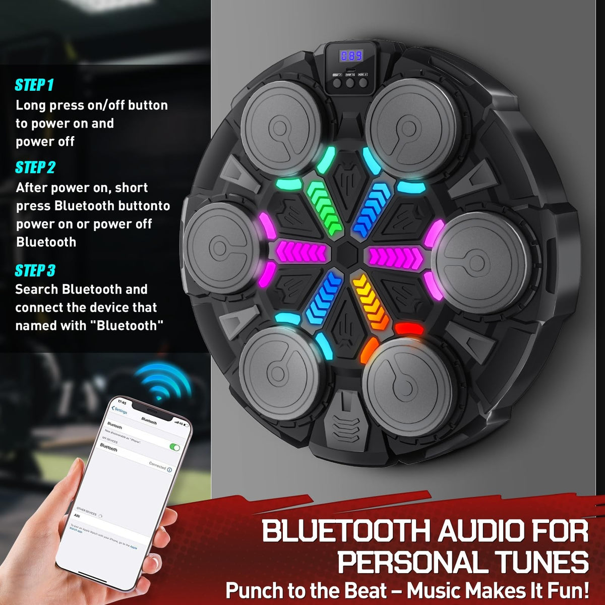 Bluetooth Music Boxing Machine for Kids & Adults - Home Fitness Equipment