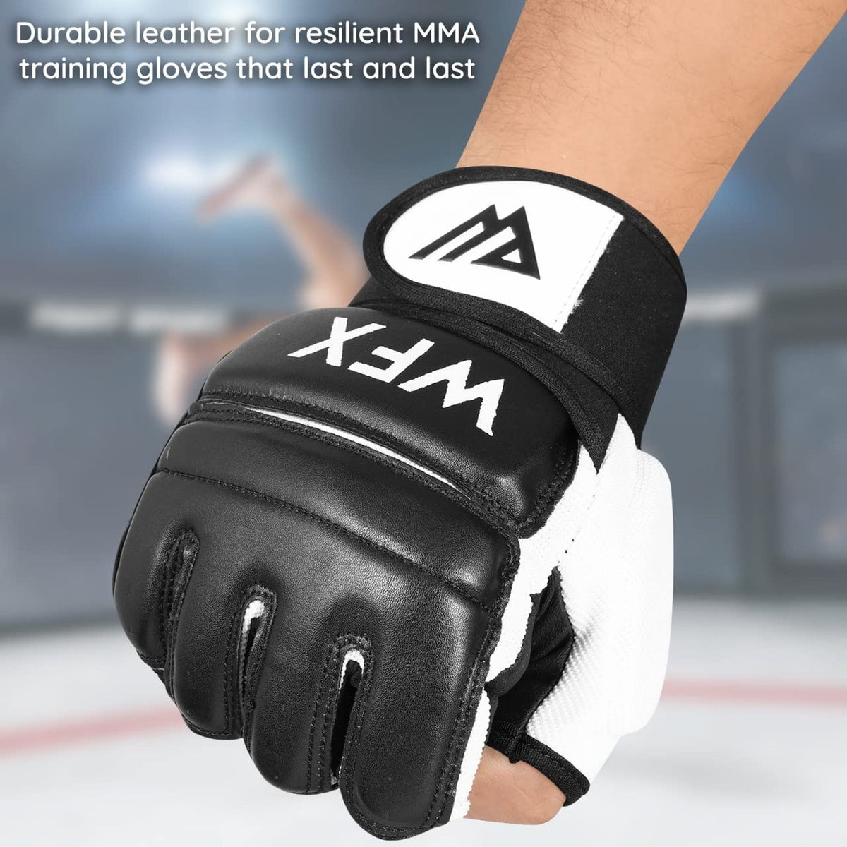 Boxing Gloves MMA Sparring Gear for Martial Arts Training - Large Black