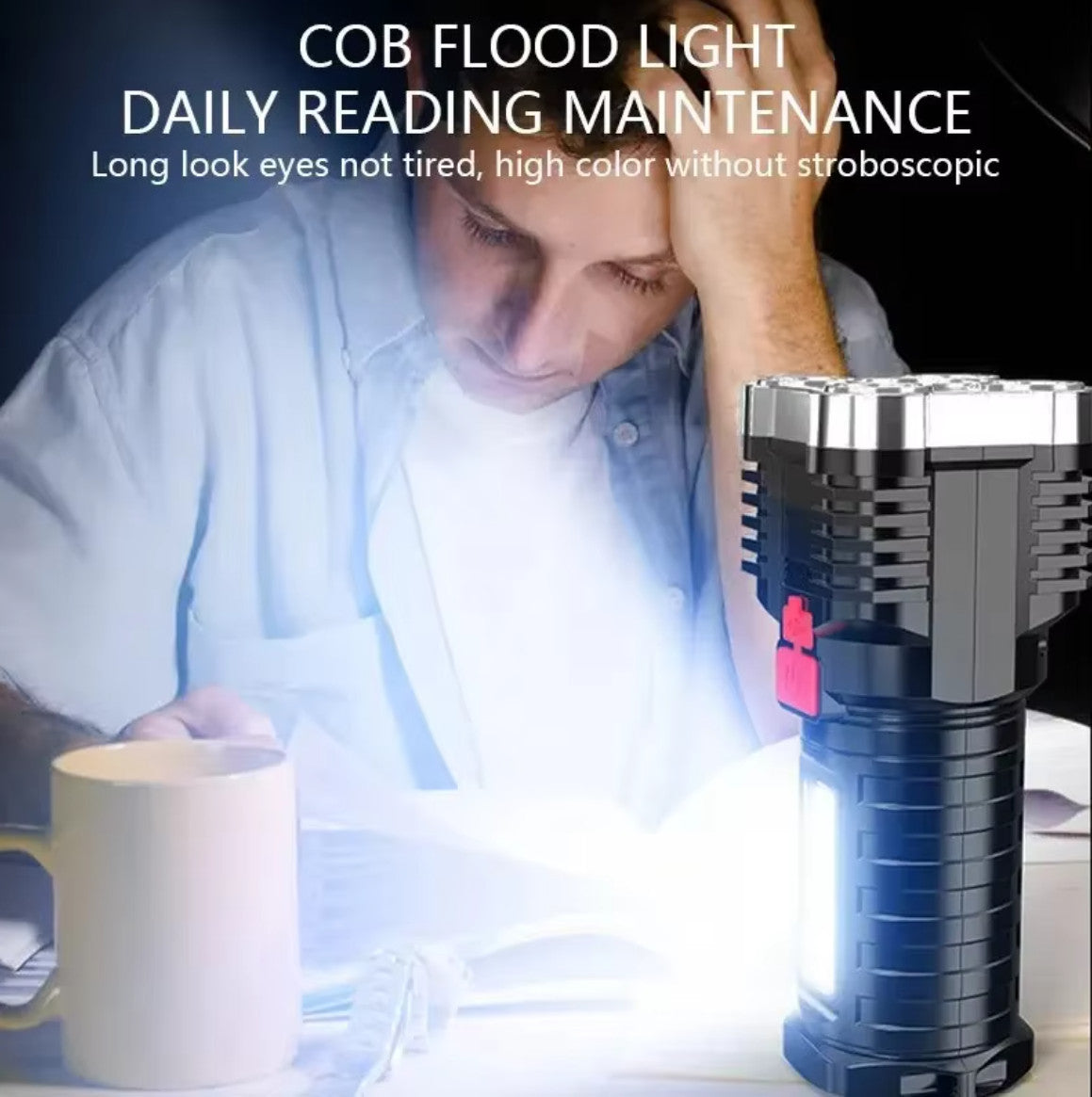 High Power Rechargeable LED Camping Spotlight with Side Light 5W