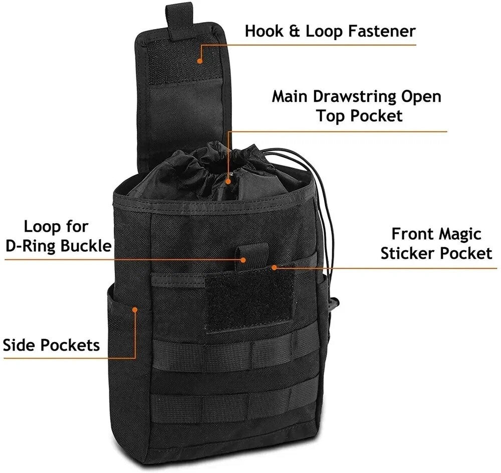 Tactical Molle Dump Pouch for Belt, Vest & Backpack - Water-Resistant Utility Storage