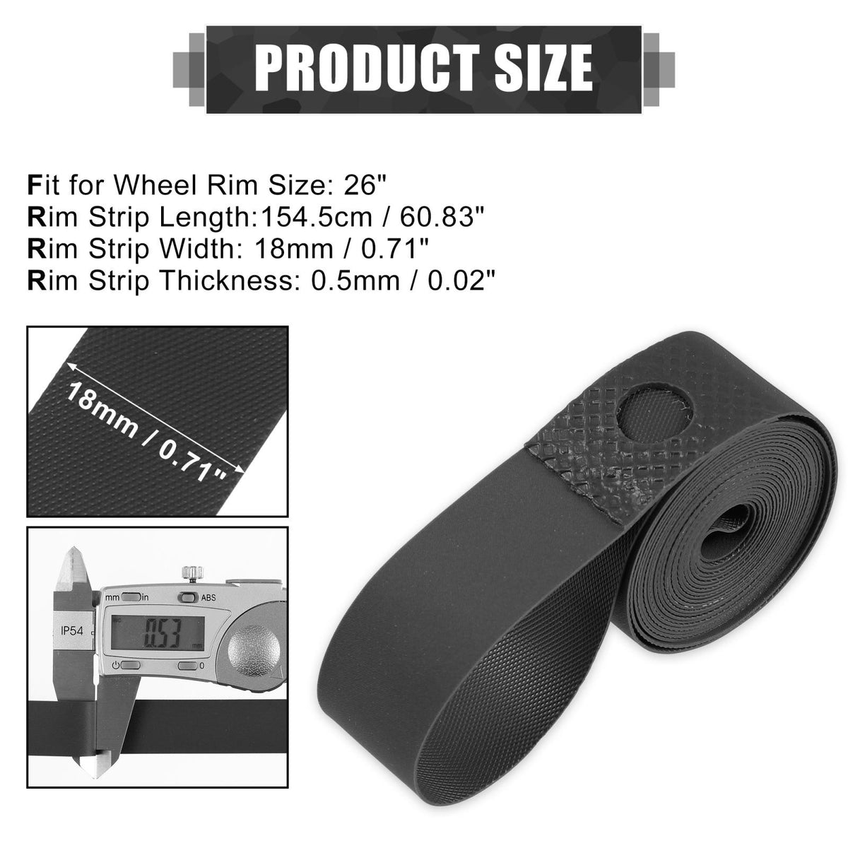 26-Inch Bicycle Rim Tape - Inner Tube Band for Wheel Protection
