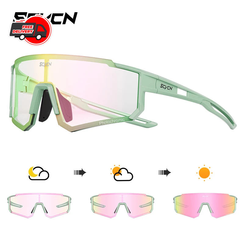 Photochromic Cycling Sunglasses UV400 Men Women UV Protection Bike Glasses