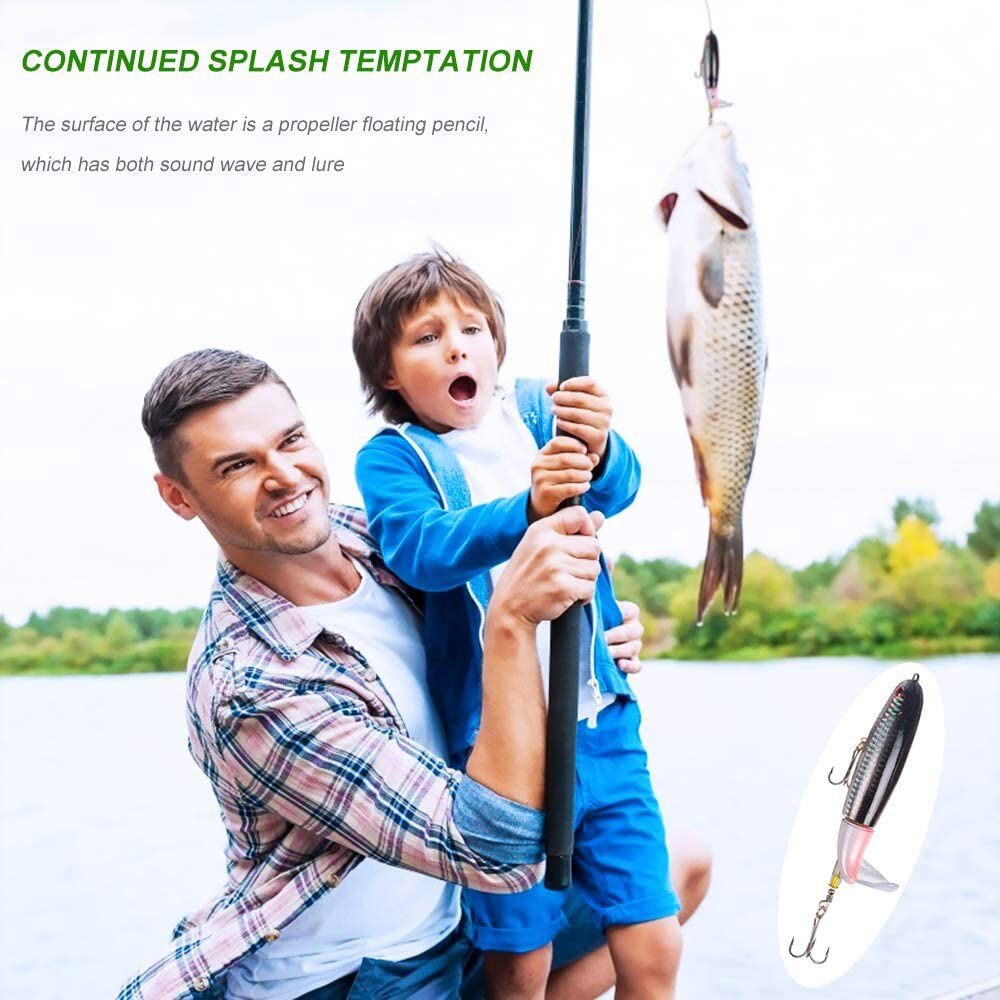 Topwater Fishing Lures Set with Rotating Tails for Bass and Saltwater
