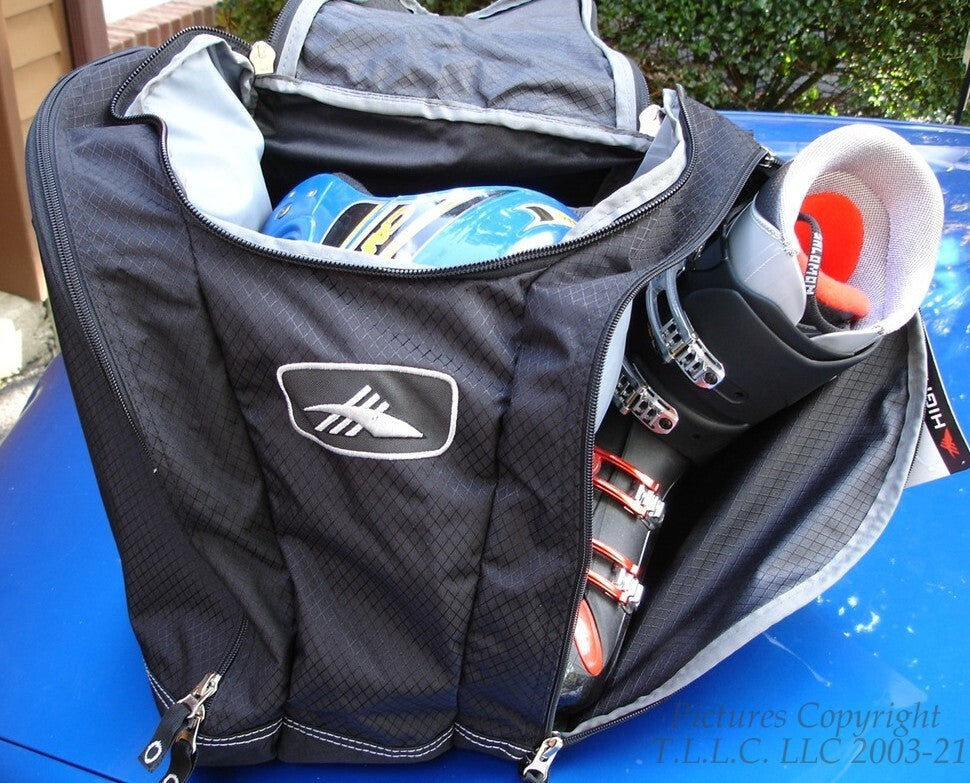 High Sierra Snowboard Ski Bootbag with Trapezoid Diamond Plaid Design - Backpack with Bonuses