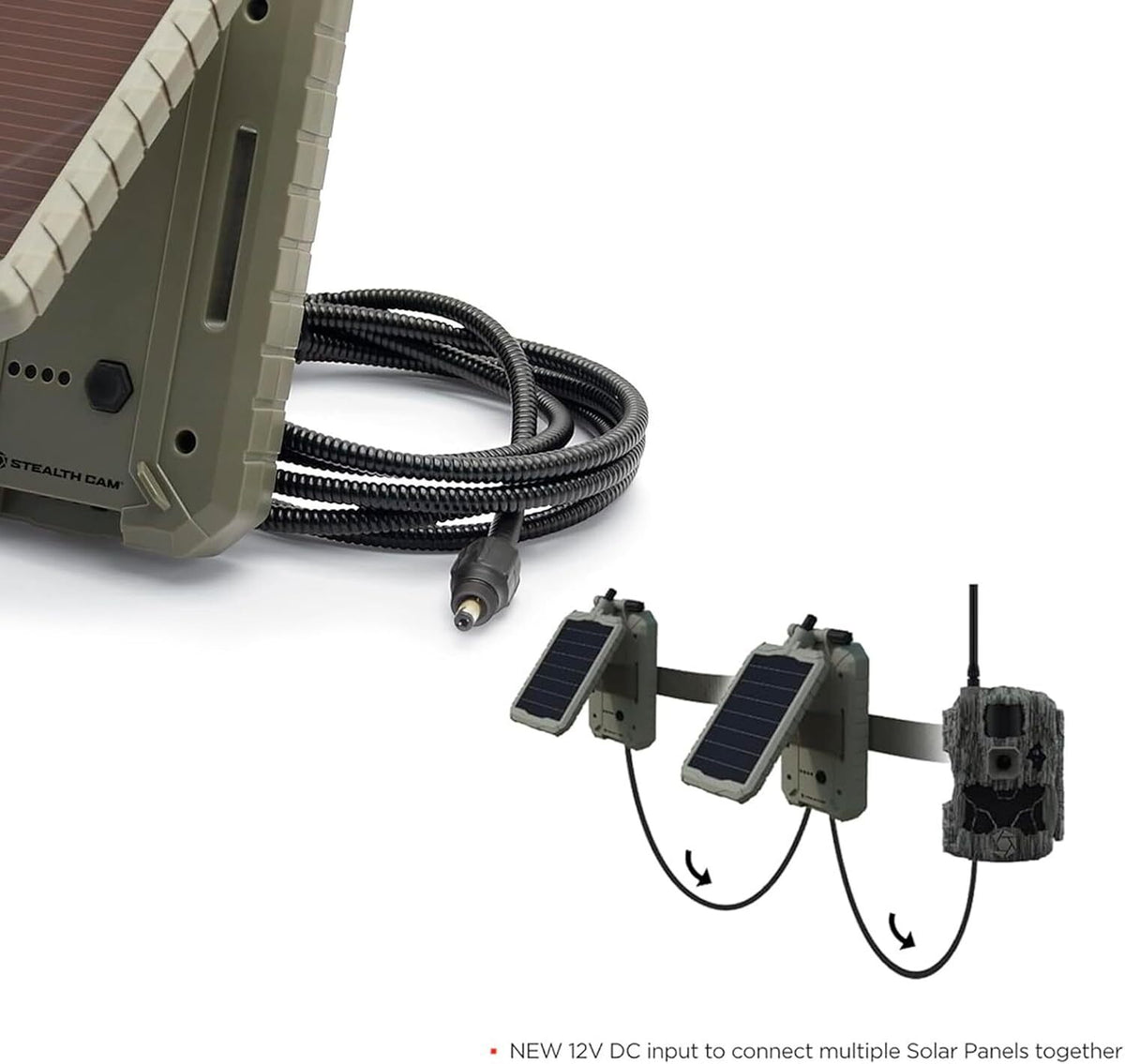 Solar Battery Pack for Trail Cameras 3000mAh 12V Rechargeable Charger