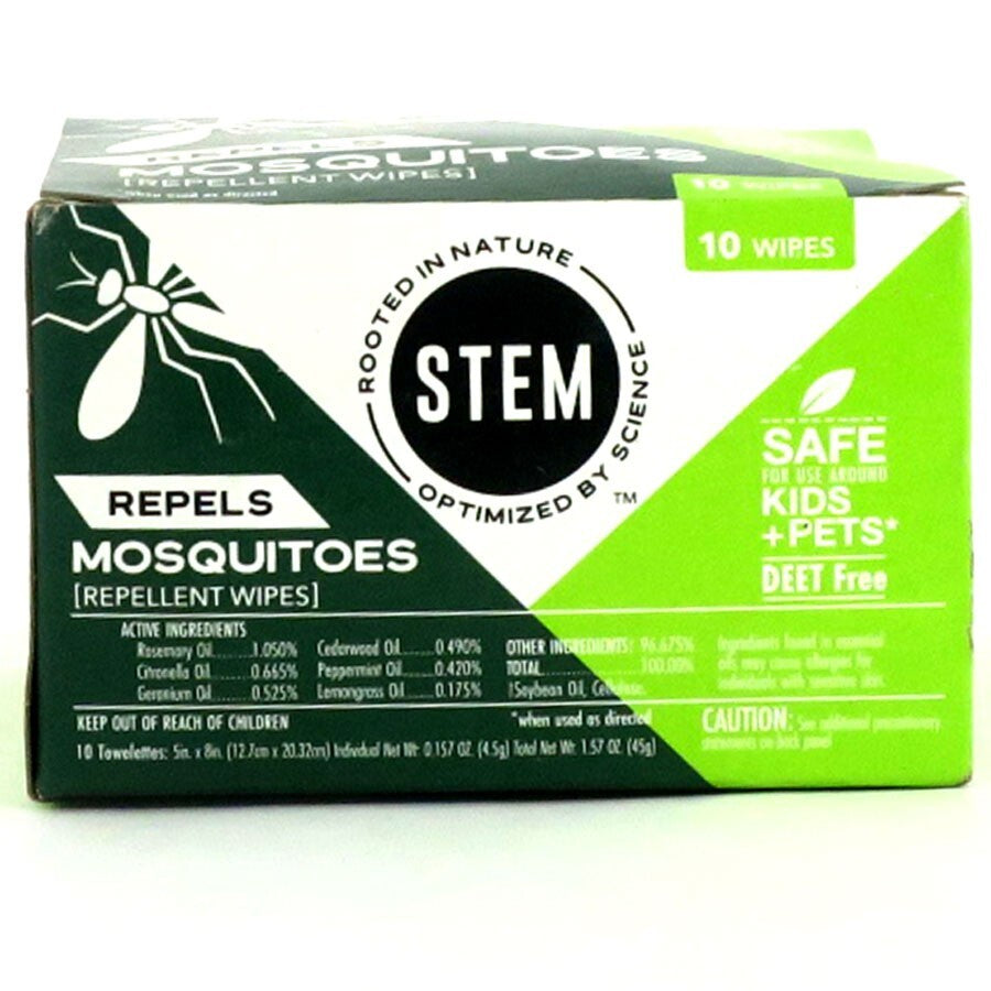 Mosquito Repellent Wipes - Botanical Insect & Bug Spray, 10 Pack