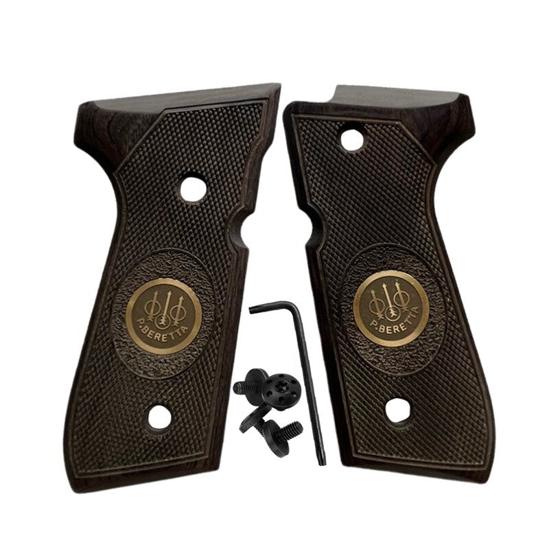 Wood Grip Set for Beretta 92/96 Full Size Pistols with Screws & Wrench