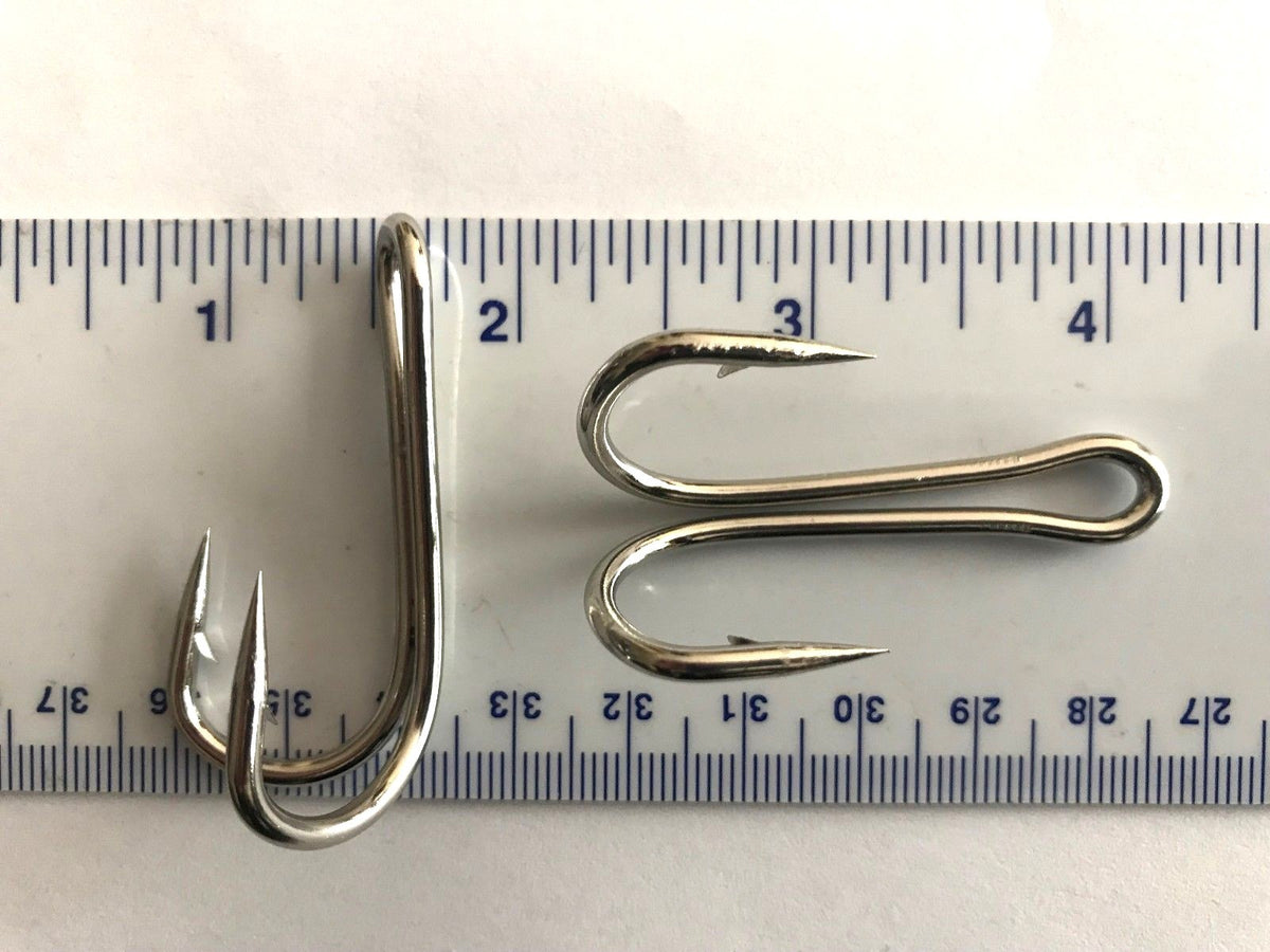 Heavy-Duty Double Tuna Fishing Hooks Size 5/0 for Saltwater Trolling