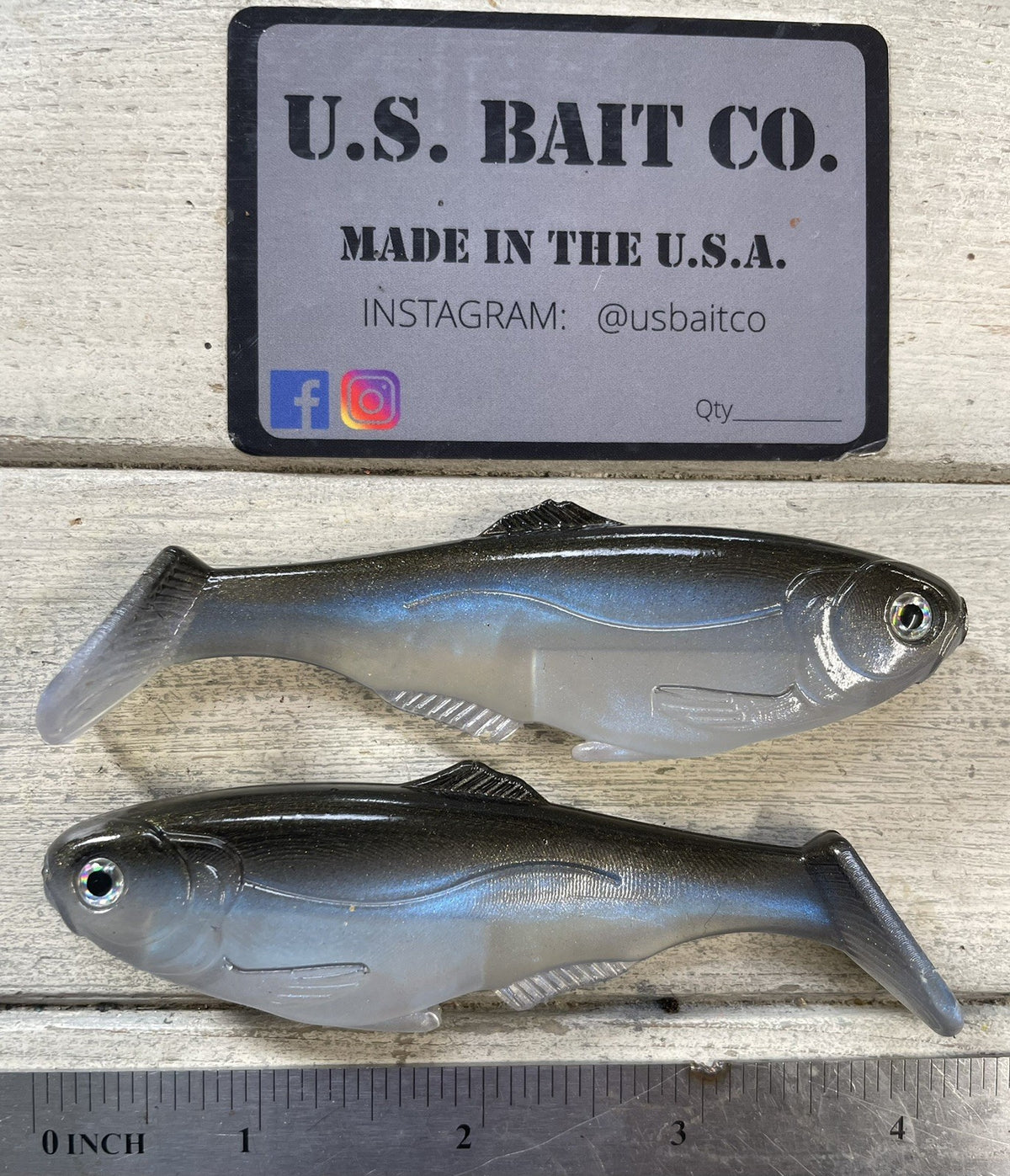 4-Inch Weedless Swimbait Blue Gizzard Shad - Pack of 2 Fishing Lures