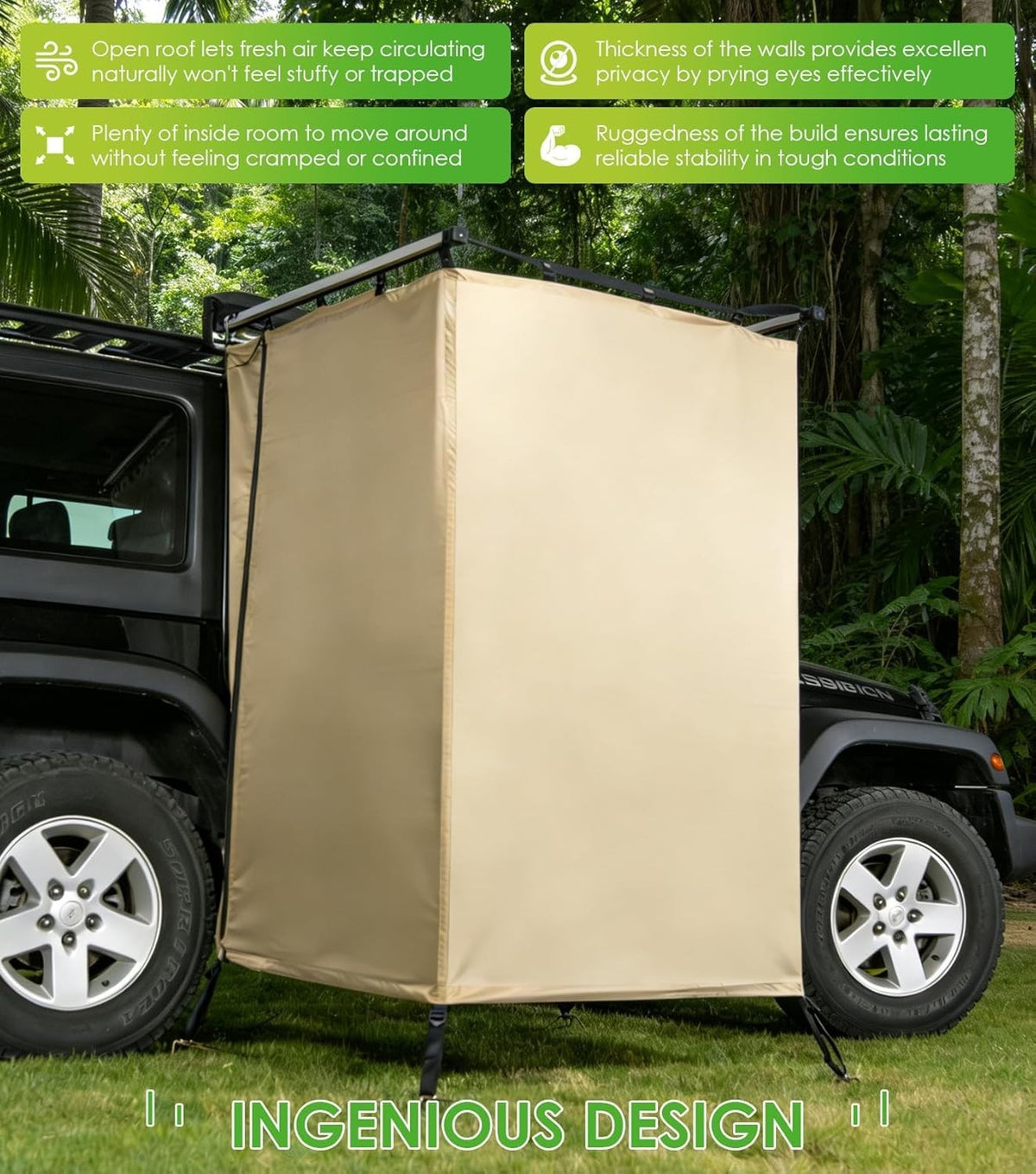 Portable Car Shower Tent Privacy Shelter for Camping & Overland Vehicles