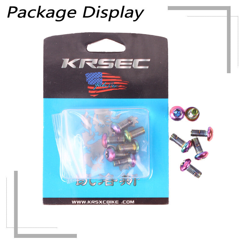 MTB Bike Floating Disc Brake Rotor Bolts Set - T25 Torx, Rainbow Finish, M5x10mm - 12 Pieces