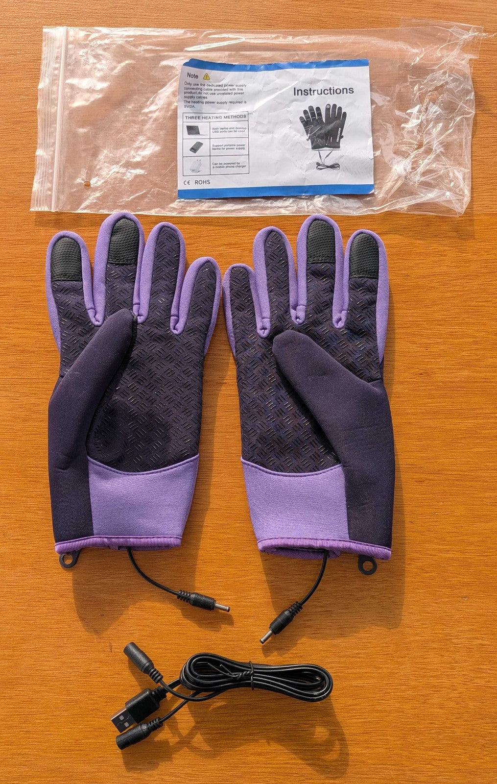 Heated Gloves Set of 3 - Medium and XL Winter Hand Warmers