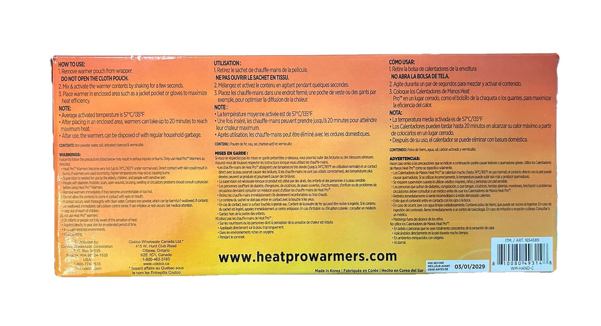 Heat Pro Hand Warmers 8 Hours of Heat for Winter Sports, 40 Pairs