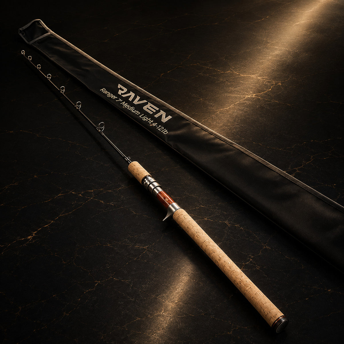 Ice Fishing Rod 46-Inch Premium Carbon Fiber for Lake Trout & Mackinaw