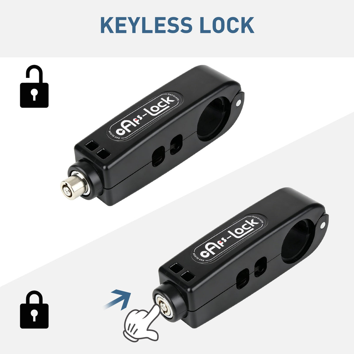Heavy-Duty Motorcycle ATV Handlebar Lock with 2 Keys - Anti-Theft Security