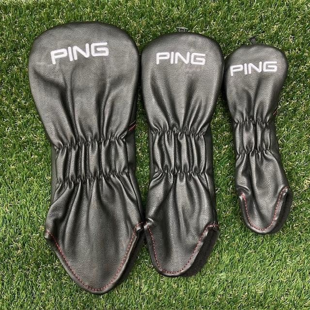 Golf Club Headcover Set for Driver, Fairway Wood & Hybrid - Black