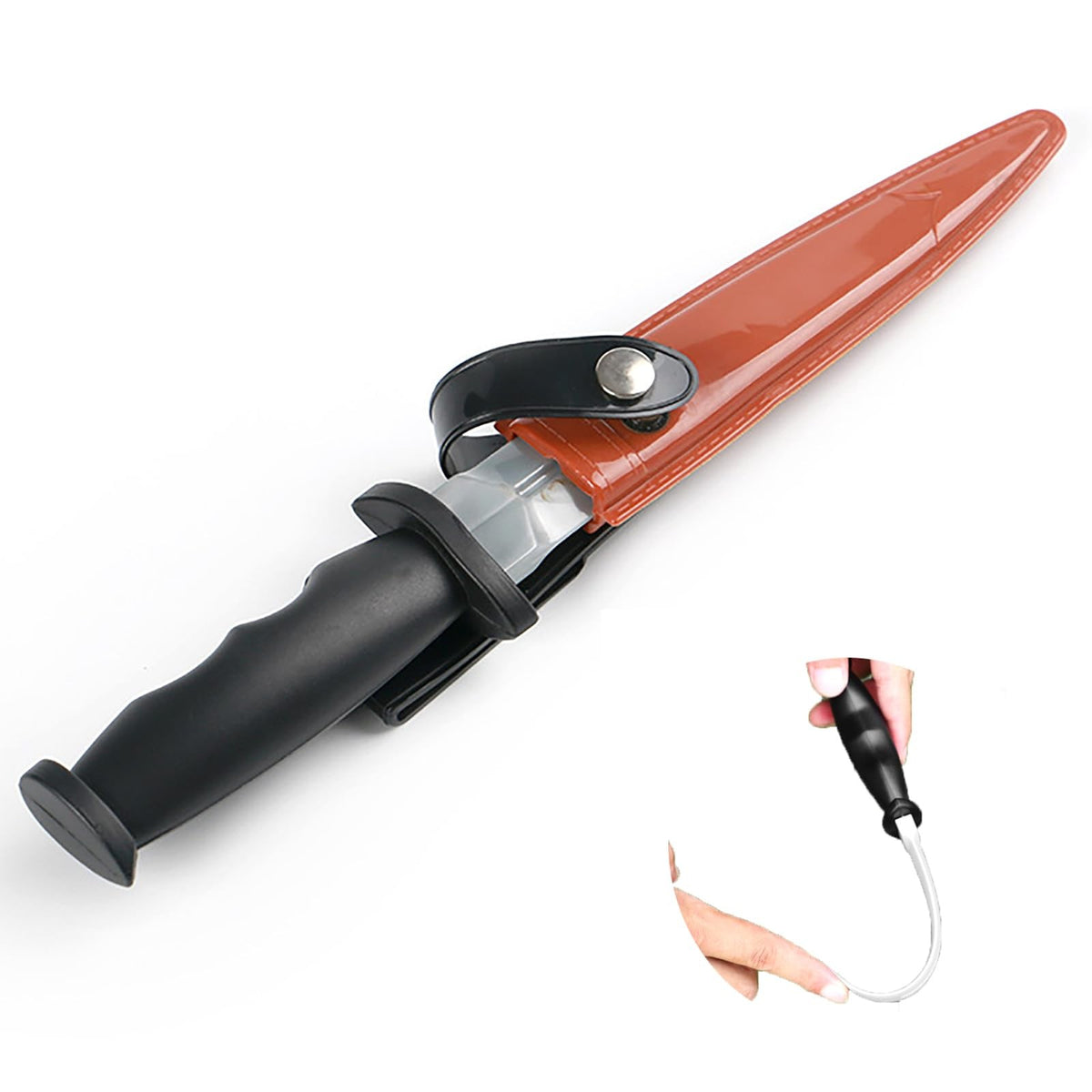 10.5 Inch Rubber Prop Dagger with Scabbard - Safe Fake Toy for Theater & Cosplay