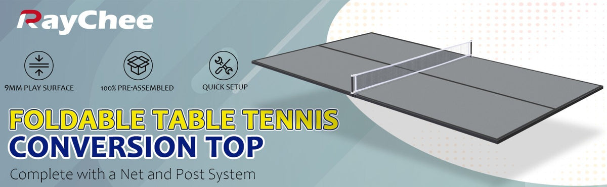 7 ft Ping Pong Table Topper - Foldable Conversion Top with Net & Posts