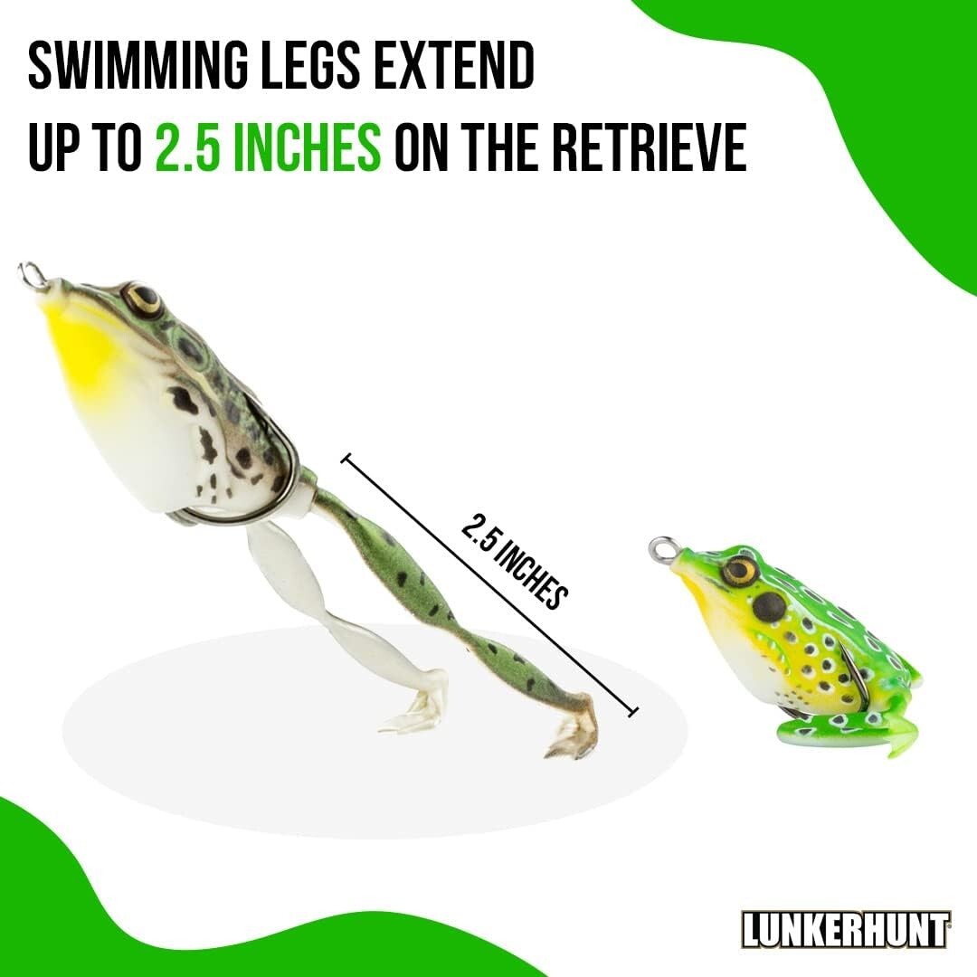 Fishing Lure Lot 3x Pocket Frog 1.75 inch Leopard Topwater Weedless Baits