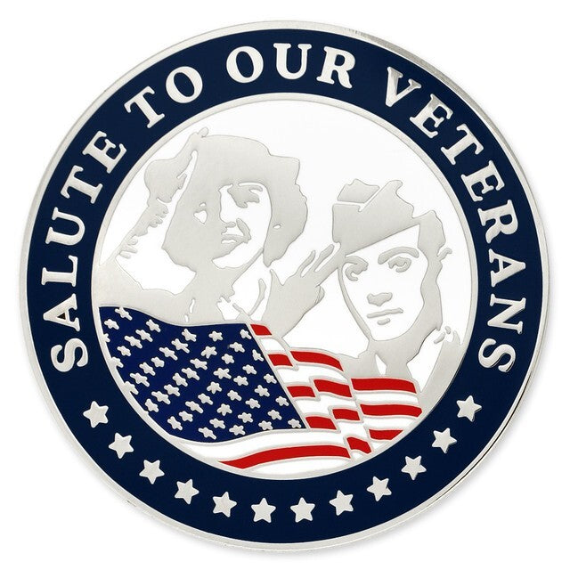 Large Golf Ball Marker - Veteran Design, Enamel & Nickel Plated, 1.5 Inch