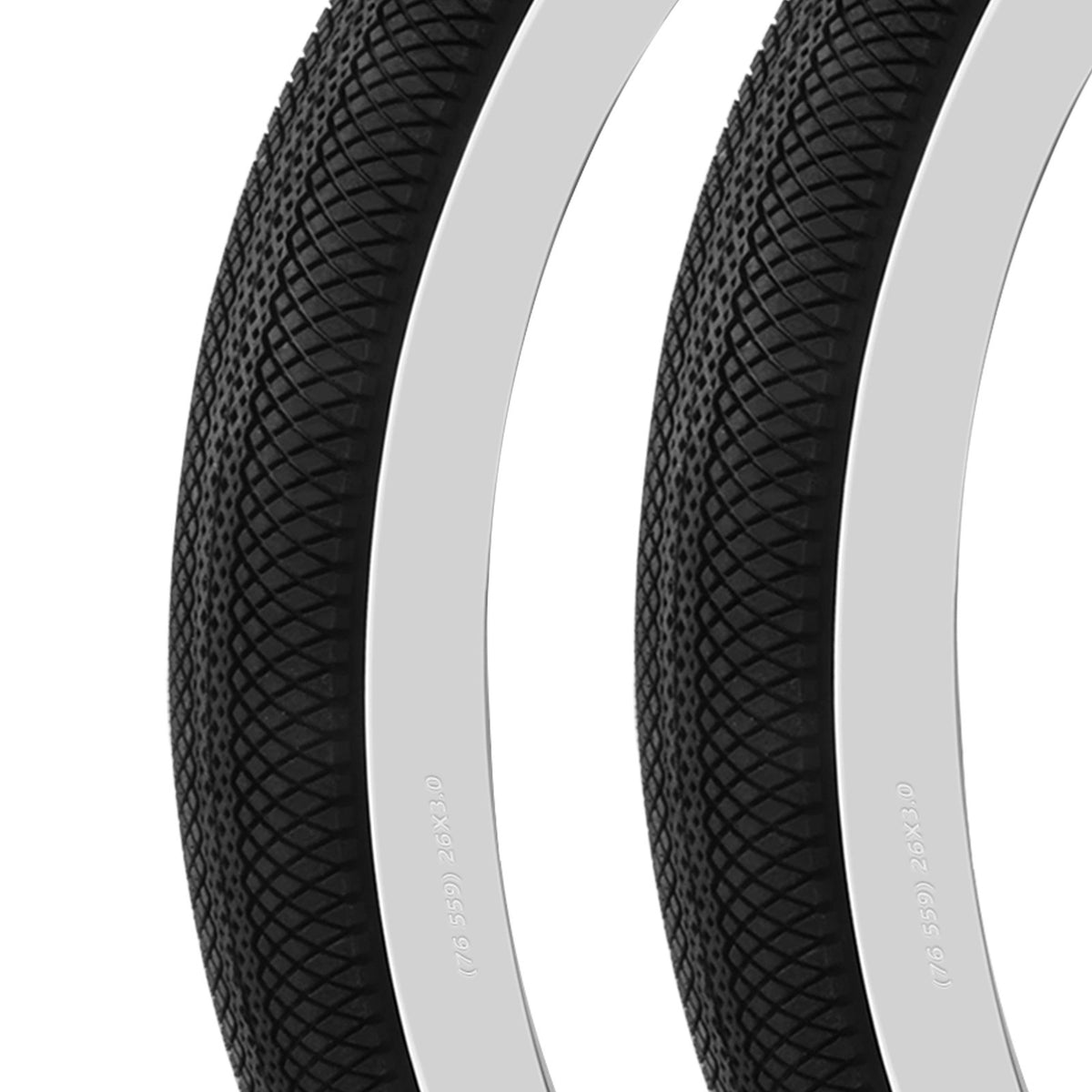 24x3.0 Fat Bike Tires White Wall Cruiser Tires 25-45 PSI