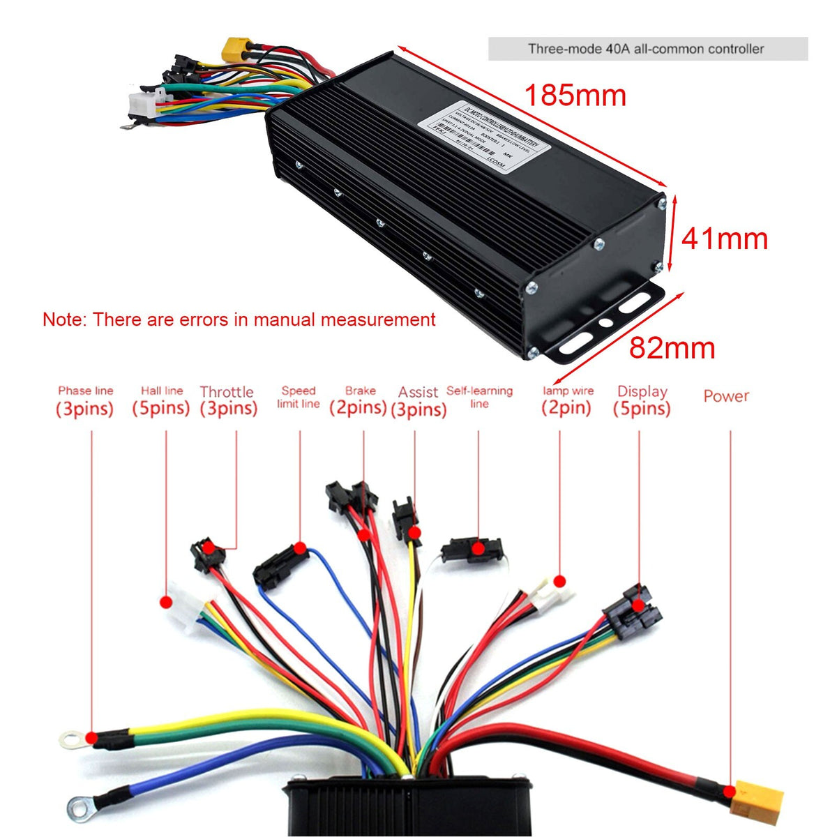 Electric Bicycle Controller 36V 48V 52V 2000W 3-Mode Sine Wave for E-Bike