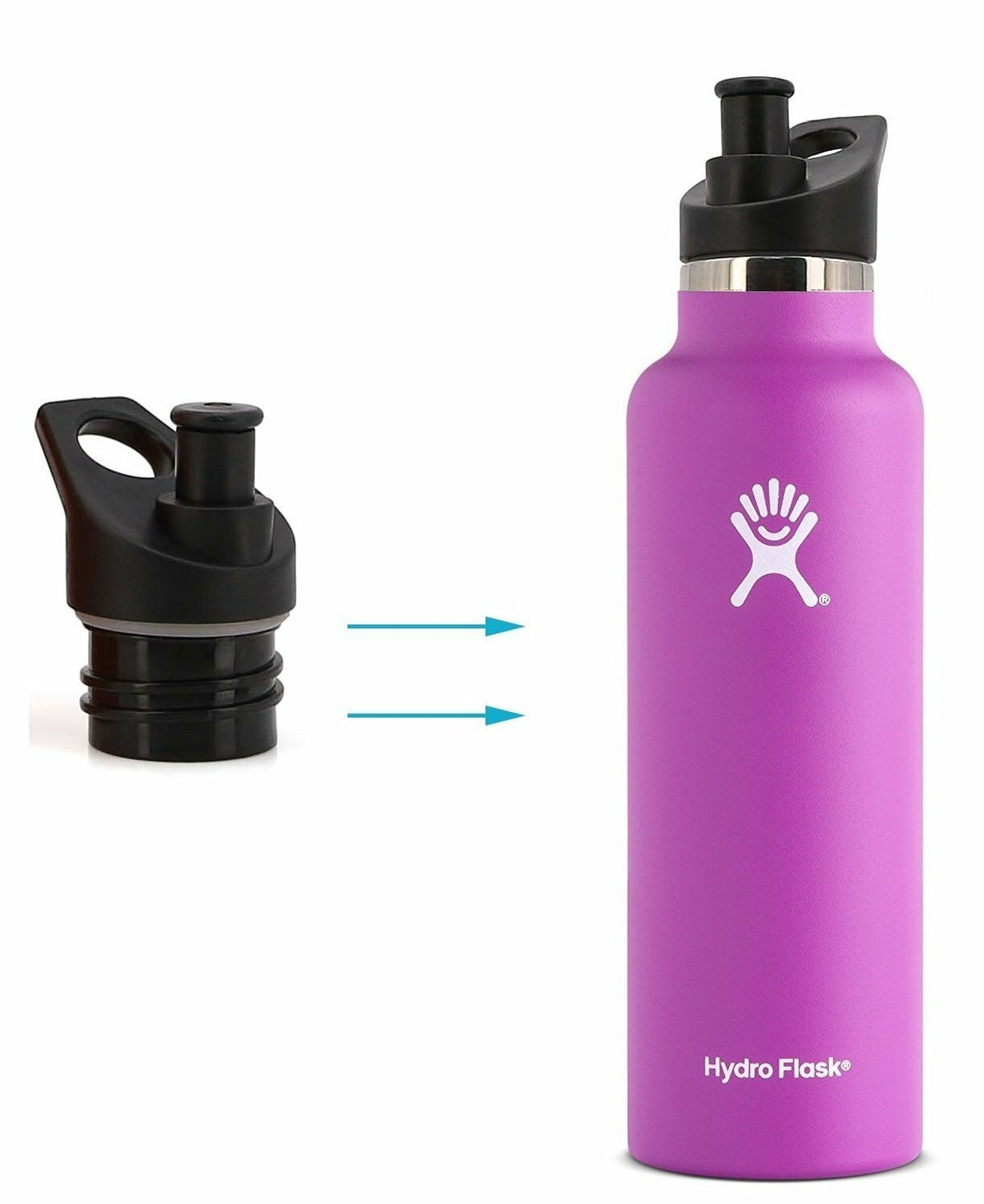 Replacement Sports Lid for Standard Mouth Water Bottles - BPA Free, Easy to Use