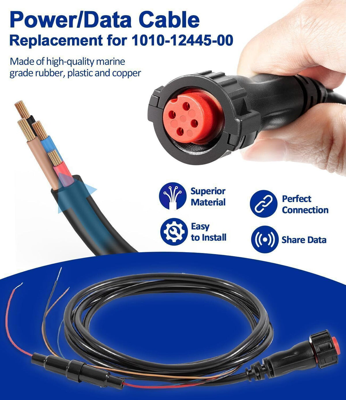 Power Data Cable for Garmin echoMAP GPSMAP Chirp Plus UHD