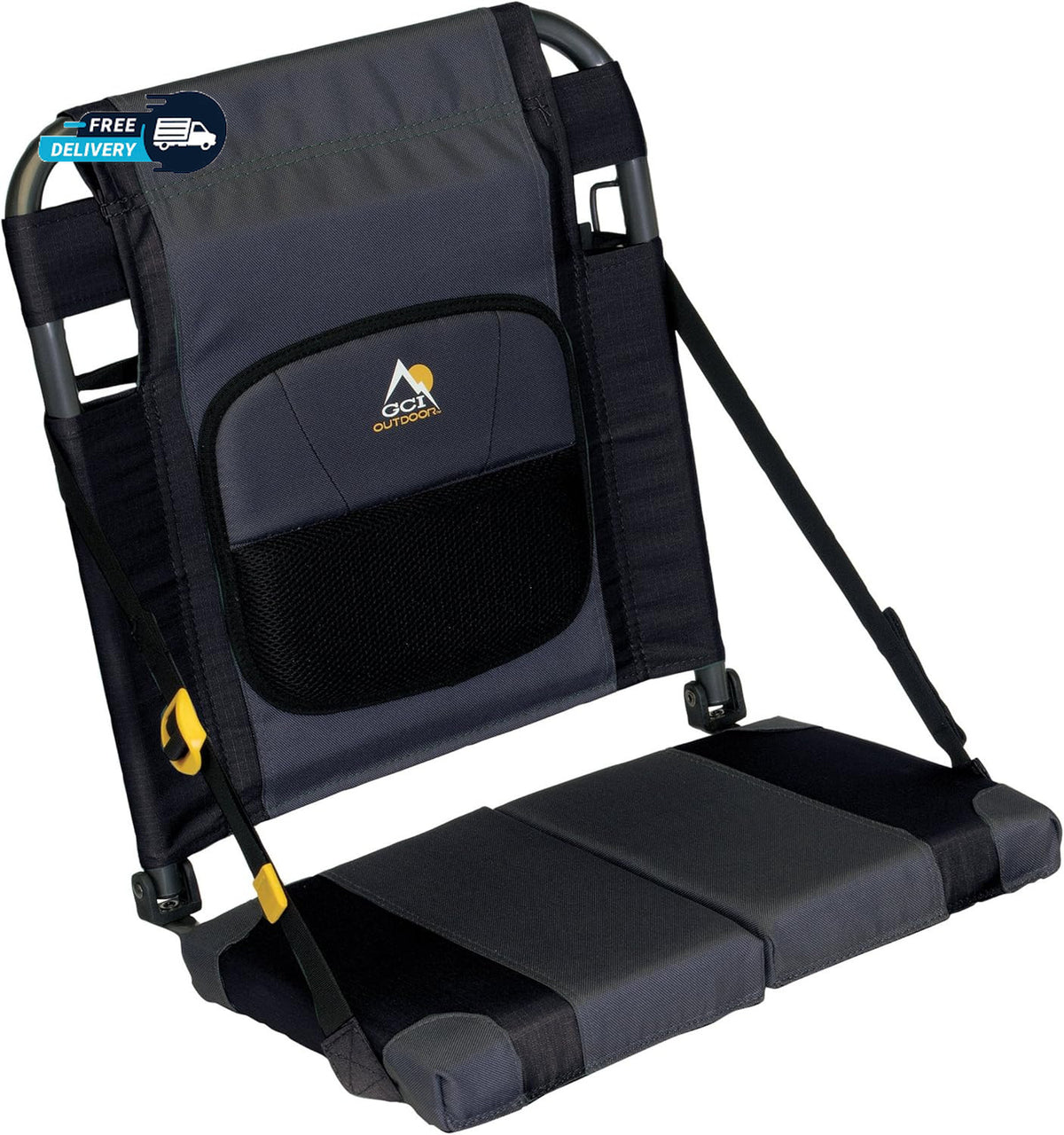 Adjustable Canoe Seat with Back Support - Lumbar Support & Mesh Pocket
