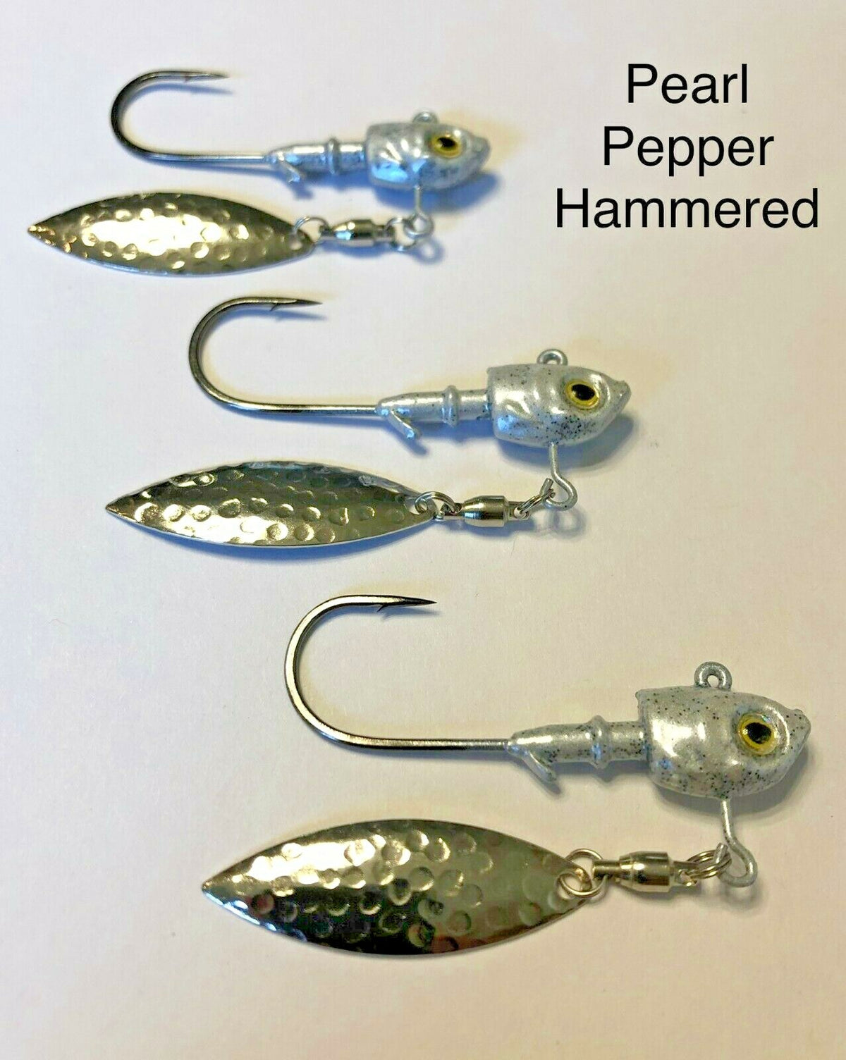Herring Head Underspin Jig Heads for Bass, Walleye, Striper with 3D Eyes & Gamakatsu Hooks