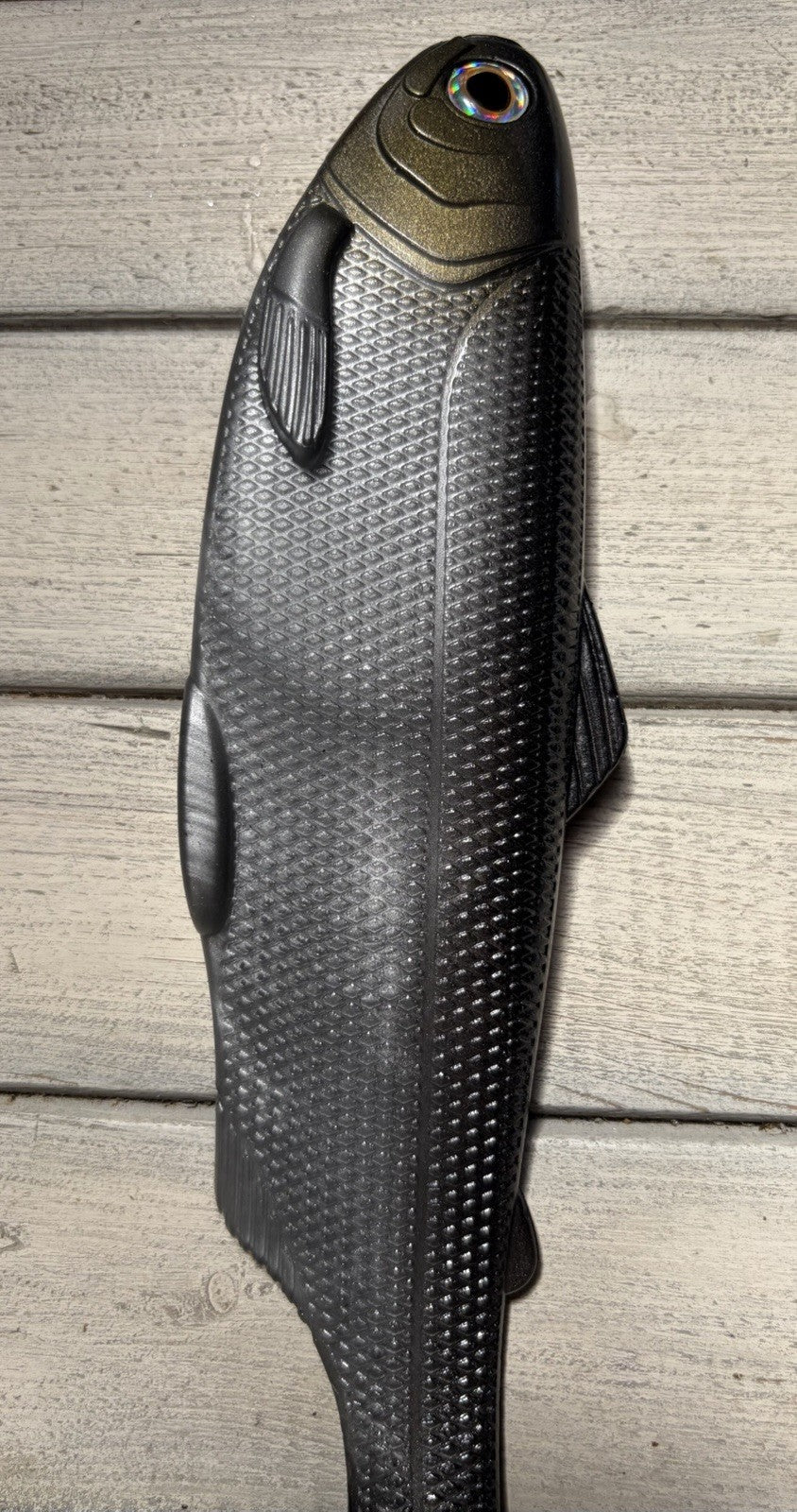 10-Inch Weedless Swimbait - Dark Gizzard Shad Soft Plastic Fishing Lure