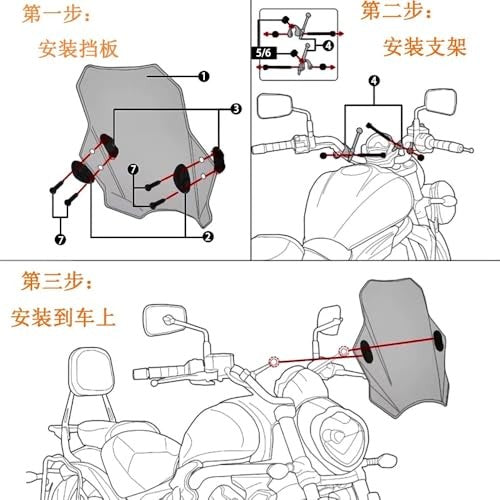 Motorcycle Windshield for Phantom 750 Shadow 1998-2024 Smoke