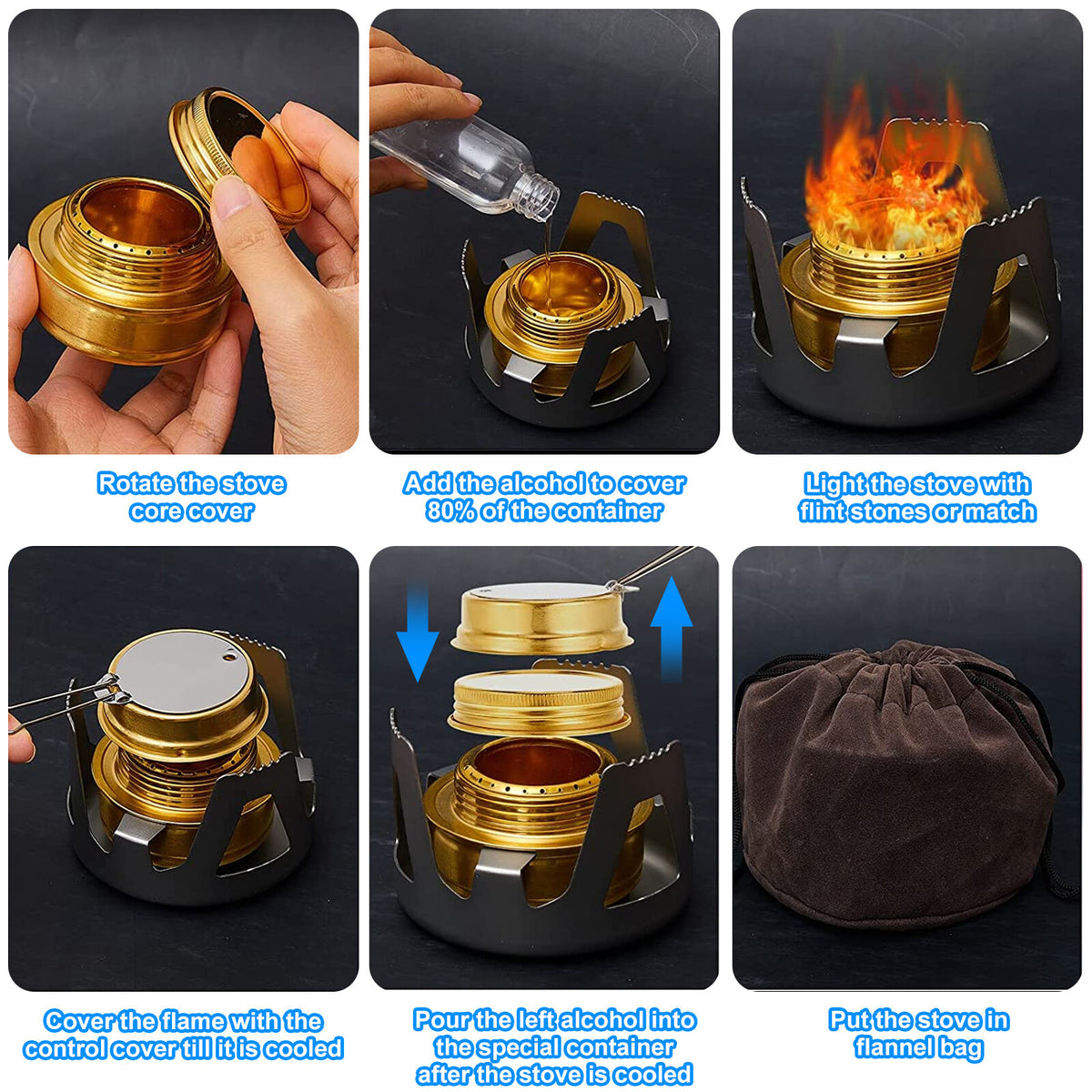 Portable Alcohol Camping Stove Burner for Backpacking Hiking Cooking