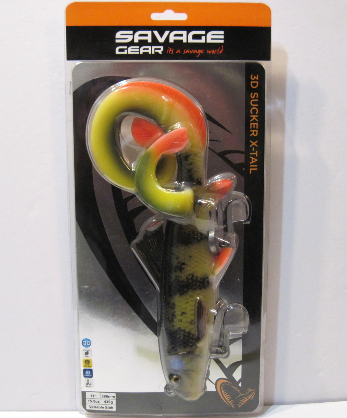 Artificial Swimbait for Fishing - 11-Inch Pike & Muskie Lure - Fire Perch Color
