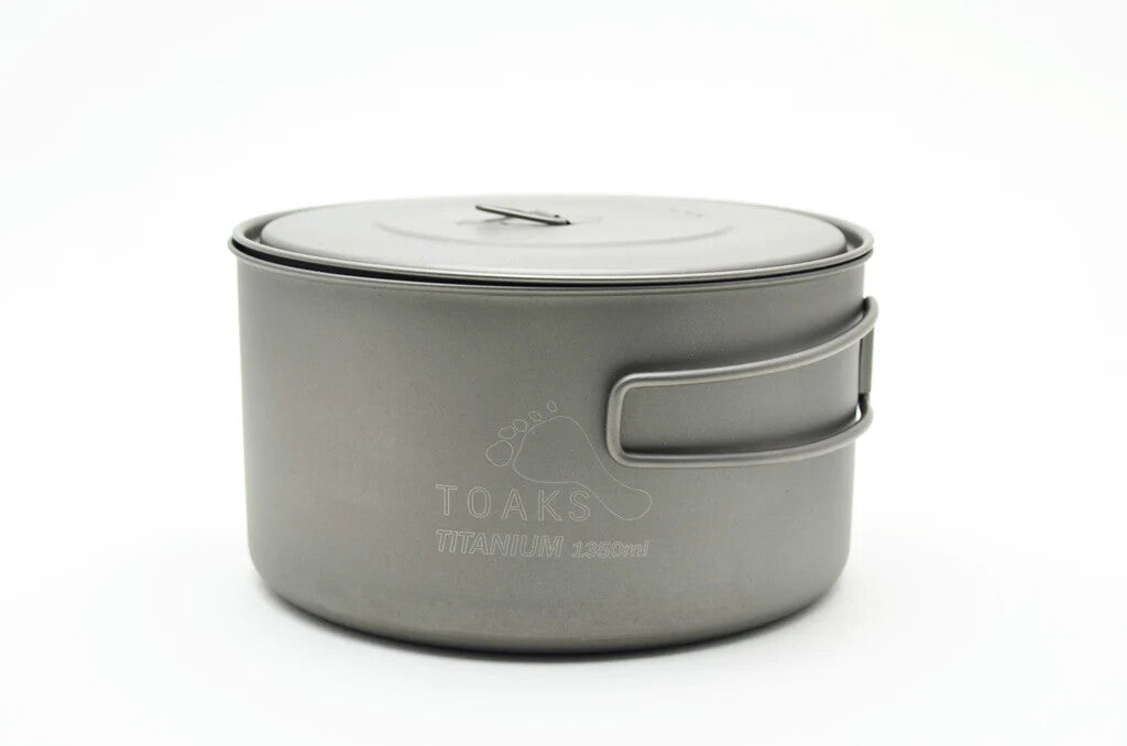 Titanium Camping Pot with Folding Handle - Lightweight Backpacking Cookware