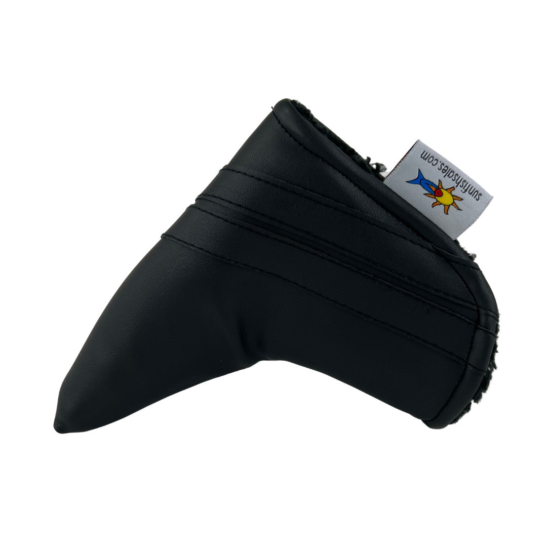 Sunfish Leather Blade Putter Headcover - Black on Black Murdered Out