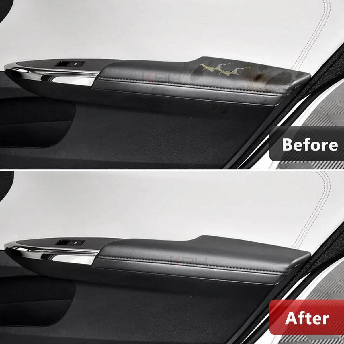 Car Rear Door Armrest Cover Replacement for Toyota Avalon 2013-2018 - Set of 2, Black, PU Leather