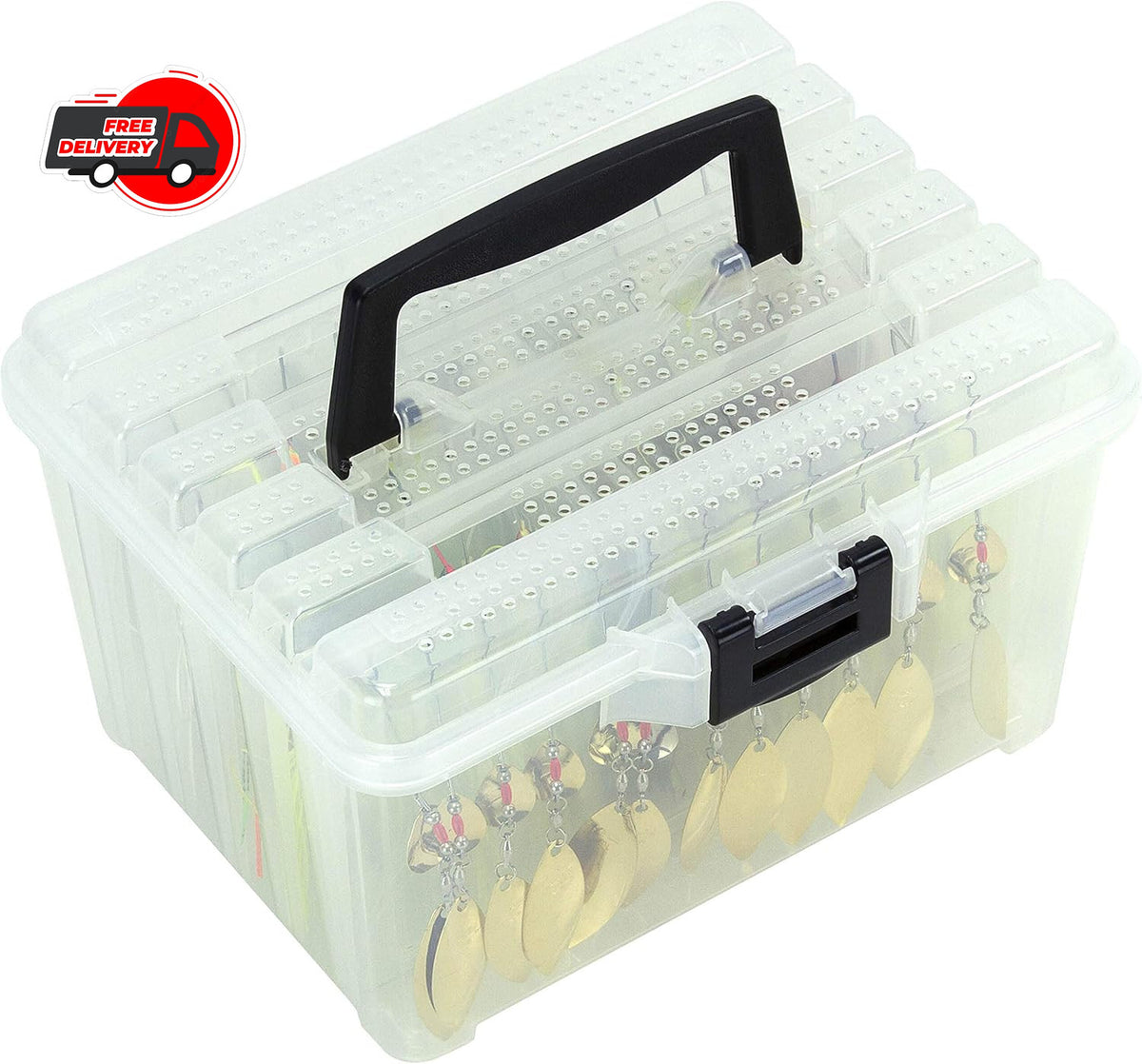 Spinnerbait Storage Box Holds 72 Lures Waterproof Tackle Organizer