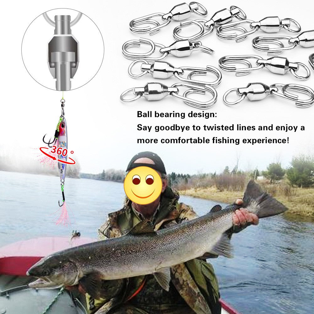Fishing Ball Bearing Swivels with Fast Clip Snap 28-132Lb Tackle Lot