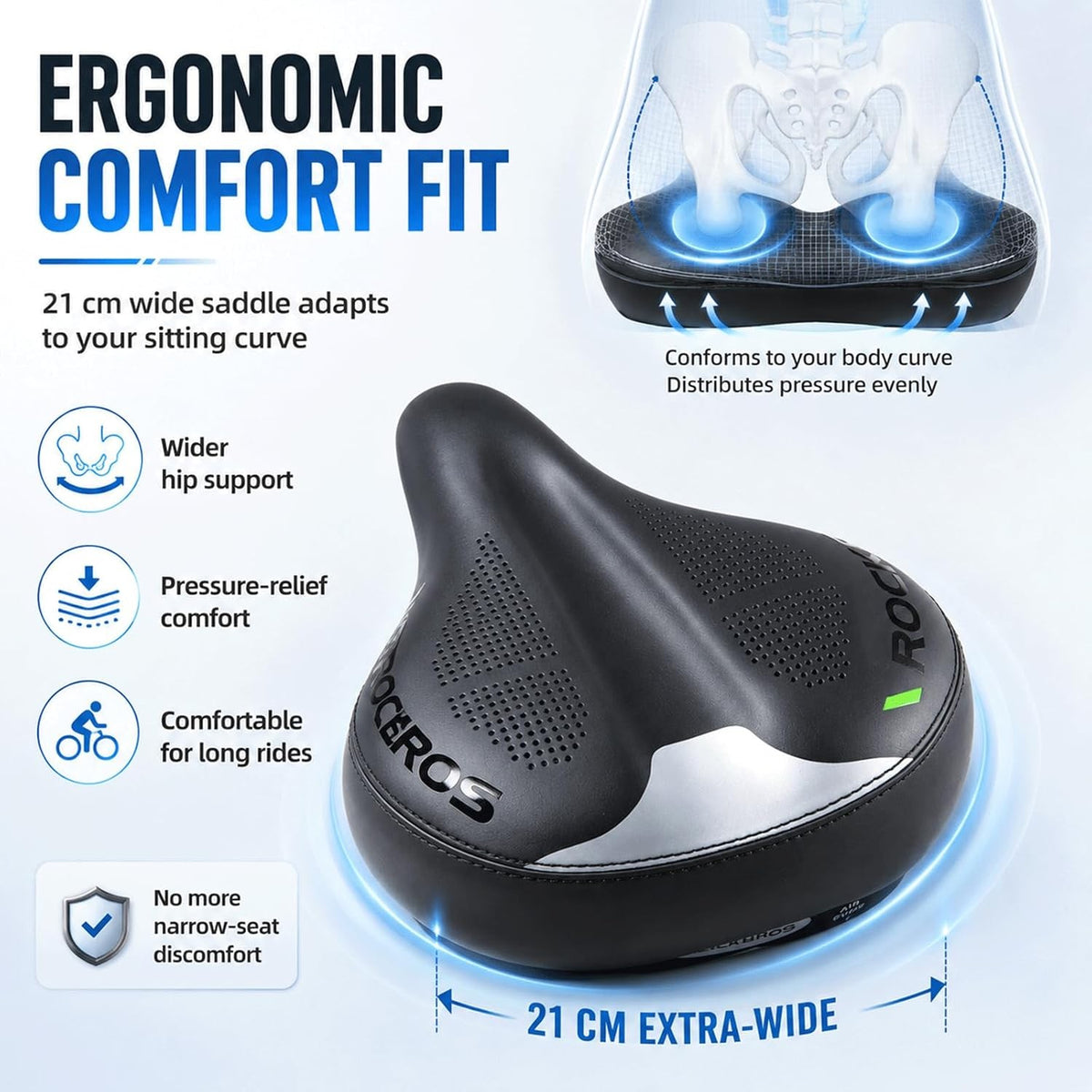 Inflatable Bicycle Seat Cushion Shock Absorbing Comfortable Saddle