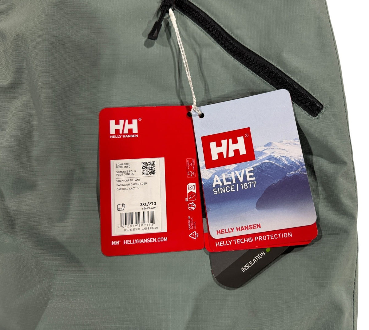 Helly Hansen Sogn Cargo Ski Pants Men 2XL Waterproof Insulated Cactus