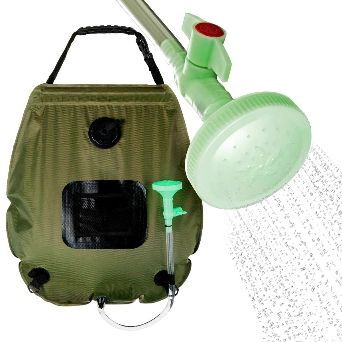 20L Portable Solar Heated Camping Shower Bag with Temperature Display