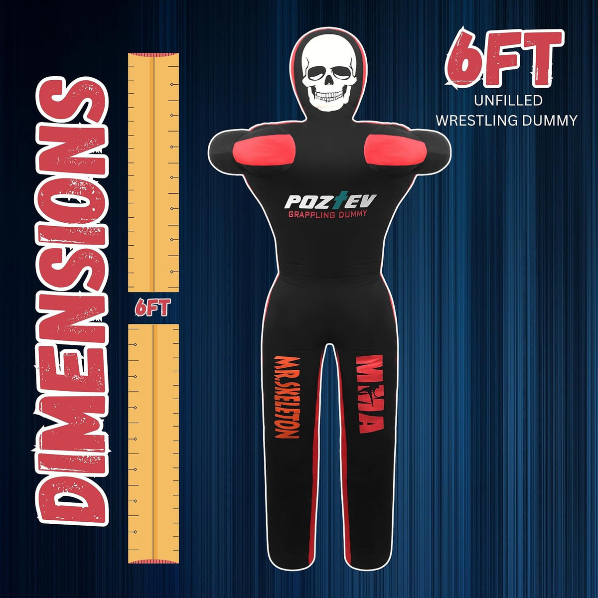 6ft Adult Grappling Dummy – Unfilled Wrestling Dummy for MMA, Jiu Jitsu & Martial Arts Training